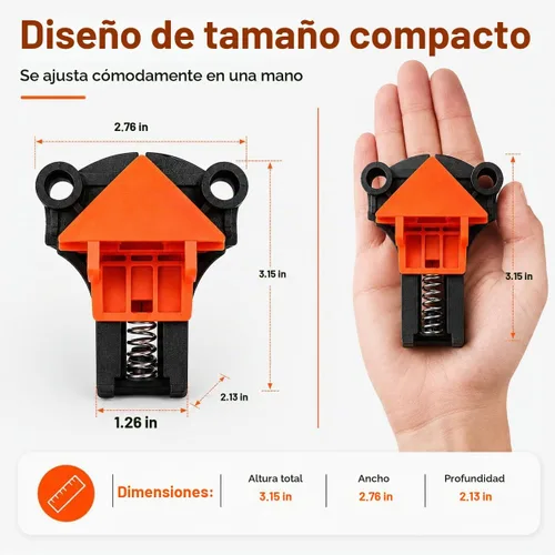Vista 2 de Abrazaderas de esquina para carpintería 4PCS - Abrazaderas angulares de 60