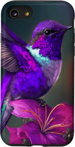 Vista 18 de Funda púrpura para iPhone XR para colibrí