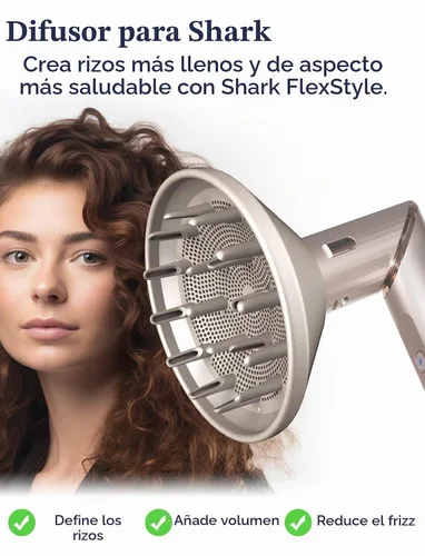 Vista 2 de Accesorio difusor para sistema de peinado y secado de aire Shark FlexStyle, accesorios para rizos naturales para Flex Style Dry Styler, herramienta