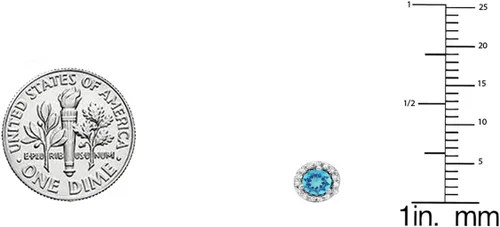 Vista 3 de Dazzlingrock Collection Pendientes de tuerca redondos de 0.138in y diamantes blancos para mujer, oro blanco de 18 quilates
