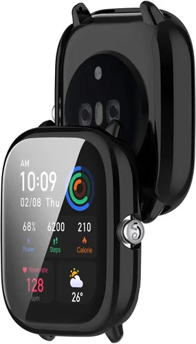 Vista 7 de Fundas protectoras de pantalla compatibles con Amazfit GTS 4 Mini, cubierta protectora duradera de TPU de cobertura completa, accesorios para Negro