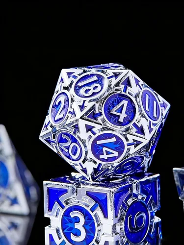 Vista 5 de RULE DICE DND - Juego de dados de metal, dados de D&D Dungeons and Dragons, juego de dados D y D grandes pesados de 7 dados de metal, RPG MTG, juego