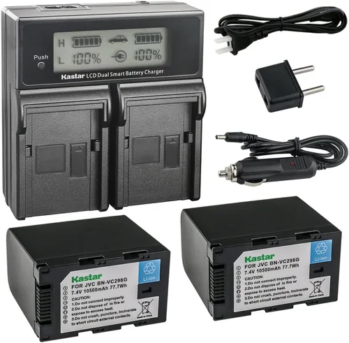 Vista 5 de Kastar Cargador rápido dual AC LCD compatible con JVC GY-HC500 GY-HC500E, GY-HC500U GY-HC500UN, GY-HC500SPC GY-HC500SPCN, GY-HC550 GY-HC550E