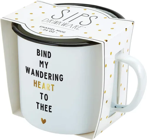 Vista 6 de Creative Brands Faithworks - Sips - Taza esmaltada blanca, 24 onzas, especia de calabaza