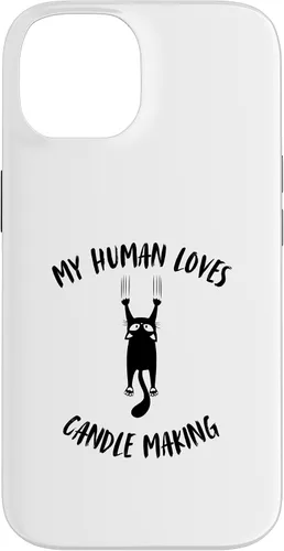 Vista 4 de iPhone 16 My Human Loves Candle Making - Cat Parent Hobby Lover Case