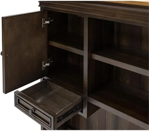 Vista 8 de Martin Furniture IMSA682 Executive Hutch con puertas de madera, totalmente montado, marrón
