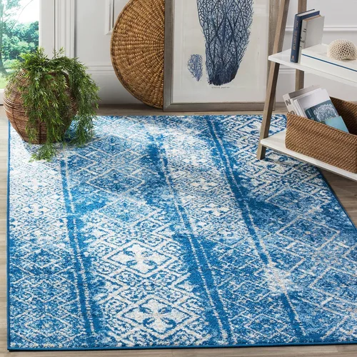 Vista 38 de SAFAVIEH Alfombra de área 8x10 - Colección Adirondack - Grande - Negro y plateado, diseño marroquí bohemio, no suelta pelusa y fácil de limpiar