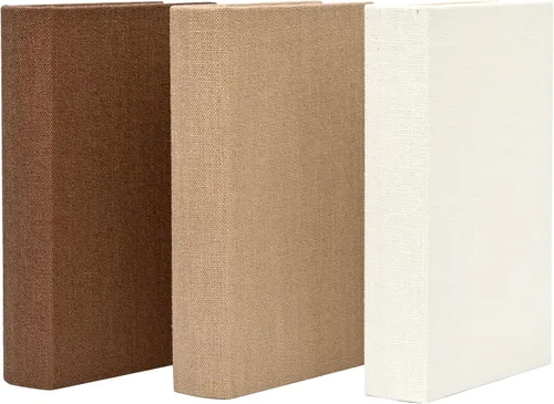Vista 9 de DECOR4SEASON Juego de 3 cajas de libros de imitación decorativas de lino