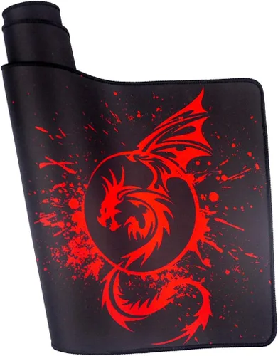 Vista 5 de Alfombrilla de mouse grande para juegos de velocidad extendida Fly Dragon Mouse Pad Gamer Office Computer Mouse Mat A-rojo