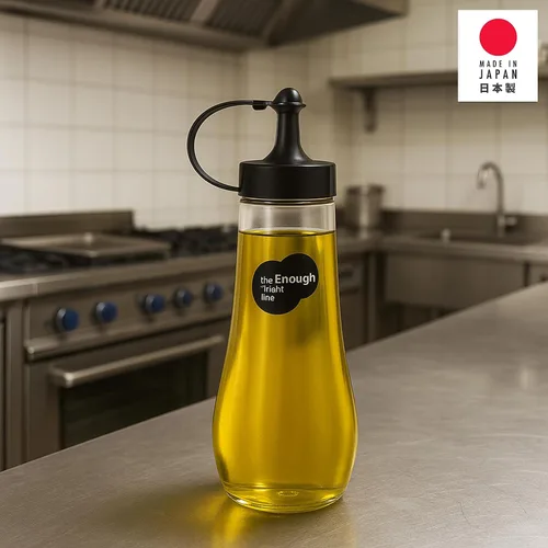 Vista 4 de JapanBargain Botella japonesa para apretar, 12 onzas, dispensador de aceite de precisión y salsa de soja con boquilla de control de goteo, fabricado