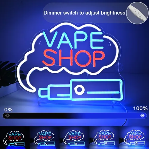 Vista 5 de Britrio VAPE Shop Letrero de neón para pared, decoración de humo, ventana de negocios, hogar, bar, oficina, dormitorio, cocina, cueva de hombre