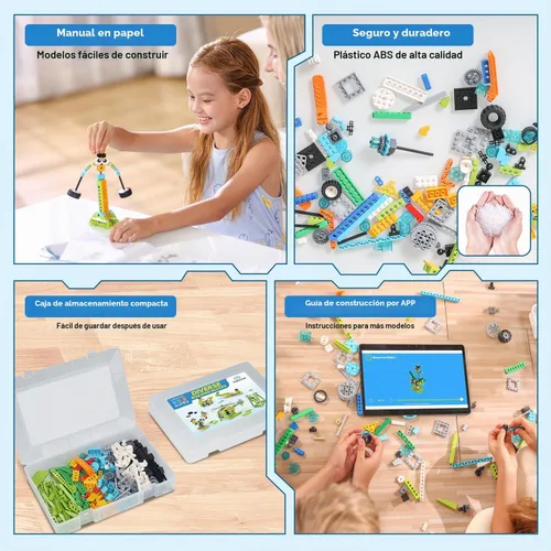 Vista 4 de makerzoid Kit de robot de construcción, más de 370 bloques de construcción educativos, más de 100 modelos, juguete de robot STEM para niños a partir
