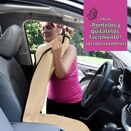 Vista 4 de lebogner Funda impermeable para asiento de automóvil que suda para después del gimnasio, correr, nadar, playa y senderismo, ajuste universal Beige