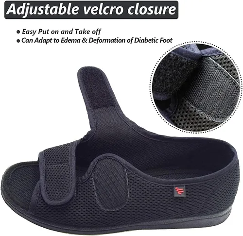 Vista 3 de W&LESVAGO Sandalias diabéticas para mujer, ancho ajustable para artritis y edema zapatos MS7008