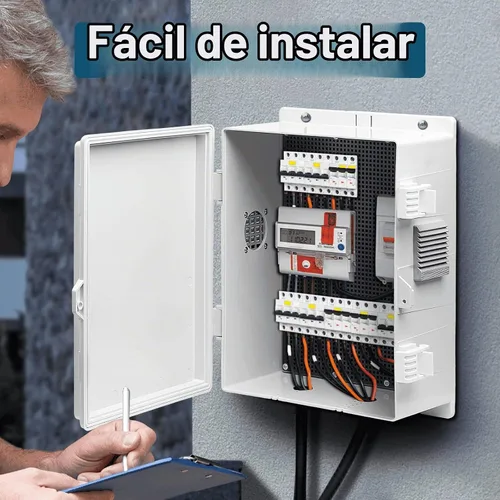 Vista 3 de Namunanee - Caja de conexiones eléctricas para exterior, recinto resistente al agua de ABS con panel de montaje interno y tapa con bisagras, 9.2" H