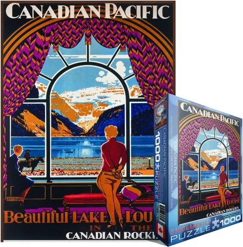 Vista 3 de EuroGraphics CP Rail Beautiful Lake Louise - Rompecabezas de 1000 piezas (6000-0323)