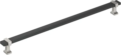 Vista 32 de Amerock Overton - Tirador para gabinete de 96 mm de centro a centro en acabado negro mate cepillado/bronce champán, BP36681BMBCZ