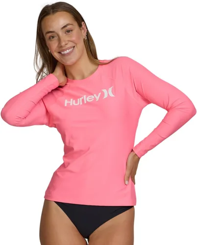 Vista 11 de Hurley Camiseta de natación de manga larga para mujer, protección solar UPF Negro