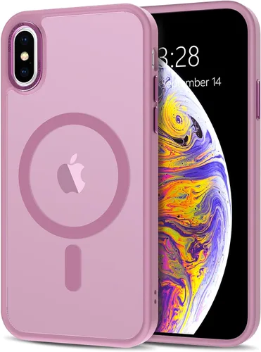 Vista 219 de Anuck - Funda magnética para iPhone 11 compatible con MagSafe, carcasa trasera mate translúcida dura, borde de TPU, delgada, resistente a impactos