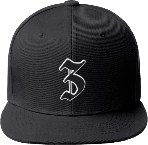 Vista 1119 de Daxton Gorra clásica con visera de billete plano con letras del alfabeto inglés antiguo de la A a la Z