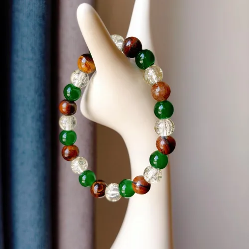 Vista 49 de Pulseras de triple protección con piedra de ojo de tigre de obsidiana negra con hematita para hombres y mujeres, pulsera de piedra curativa