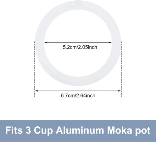 Vista 4 de Sivaphe 3 tazas Moka Pot piezas de repuesto infusor para estufa italiana de aluminio, cafetera expreso, 1 filtro y 3 sellos de junta de silicona