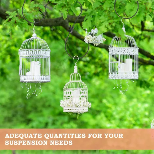 Vista 3 de 4 ganchos de metal para comedero de colibríes, colgador de gancho de acero inoxidable para comedero de pájaros de 12 pulgadas, gancho de rama
