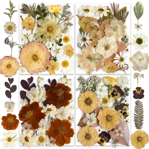 Vista 14 de 150 piezas de flores azules secas prensadas con pegatinas de mariposas - Juego de flores naturales reales de YouthBro para manualidades de resina