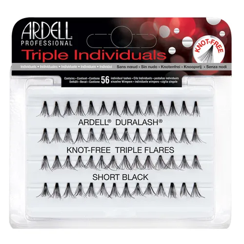 Vista 3 de ARDELL Triple Individuals - Pestañas cortas sin nudos, color negro (paquete de 3)