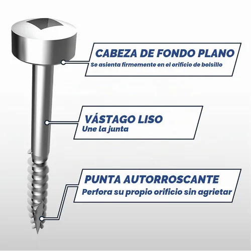 Vista 4 de Kreg Tornillos de bolsillo de zinc, tornillos de agujero de bolsillo, 100