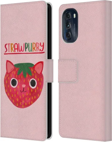 Vista 12 de Head Case Designs Officially Licensed Planet Cat Avocato Puns Leather Book Wallet Case Cover Compatible with Motorola Moto G (2022)