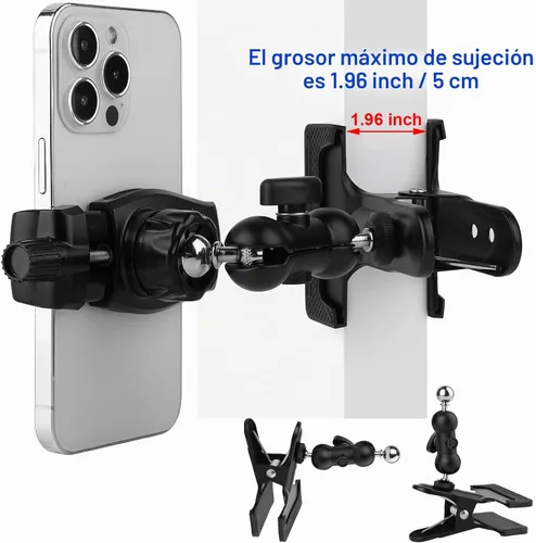 Vista 5 de Mippko Soporte de teléfono con abrazadera para cabeza de guitarra, escritorio, mesa, vidrio, deflector, caballete, soporte de teléfono de cabeza