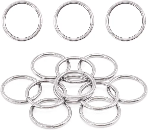 Vista 11 de Swpeet 60 anillos de metal multiusos de bronce resistentes de 3/2 pulgadas a 1.496 in para bolsas de hardware, anillos de mano, accesorios