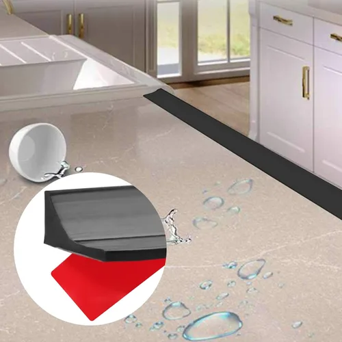Vista 3 de Nuevo Umbral de Ducha Plegable con Barrera de Agua Autoadhesiva, Barrera Impermeable de Silicona para Baño y Cocina, Protector de Ducha