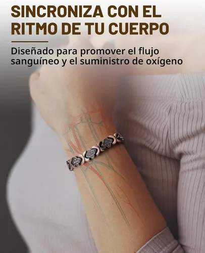 Vista 2 de Pulseras de cobre para mujer, pulsera magnética de cobre puro