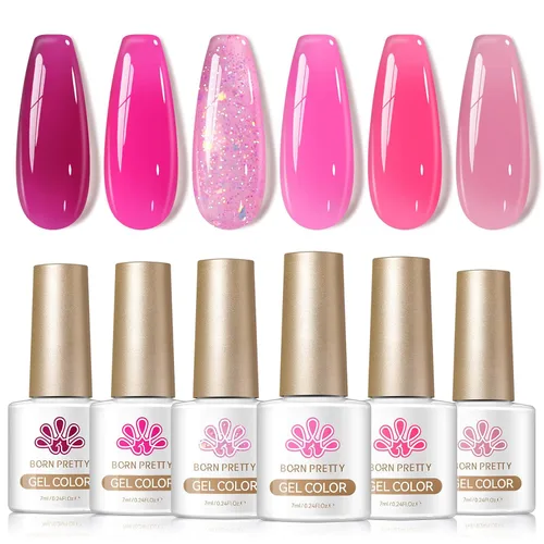 Vista 20 de BORN PRETTY Esmalte de uñas de gel de 6 colores marrón óxido, rojo moca, borgoña Juego de esmaltes de gel de otoño e invierno, tonos beige verde