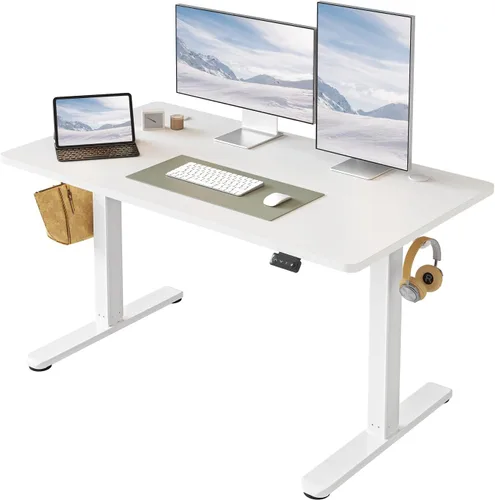 Vista 8 de FAMISKY Escritorio eléctrico de pie, escritorio de altura ajustable de 40 x 24 pulgadas, ergonómico para oficina en casa, estación de trabajo