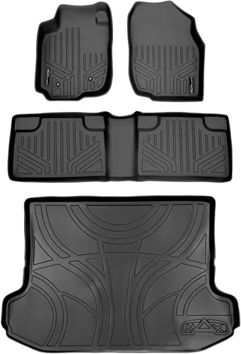 Vista 19 de SMARTLINER Juego de alfombrillas de piso personalizadas de primera fila para Toyota RAV4 2013-2018 Negro