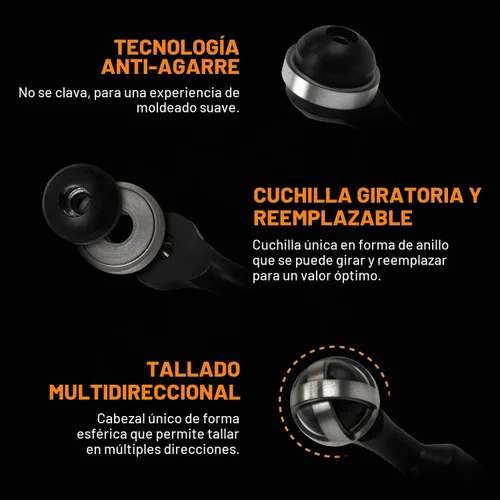 Vista 2 de Gubia esférica Arbortech Ø 30 mm Gubia de madera con forma esférica para tallado con alimentación de amoladora angular BAL.FG.2000