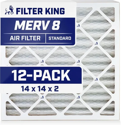 Vista 214 de Filter King Filtro de aire de 5.88 x 12.13 x 1 (MERV 8) (paquete de 12) filtros de horno de CA para control de polvo y alergias, fabricados en EE.