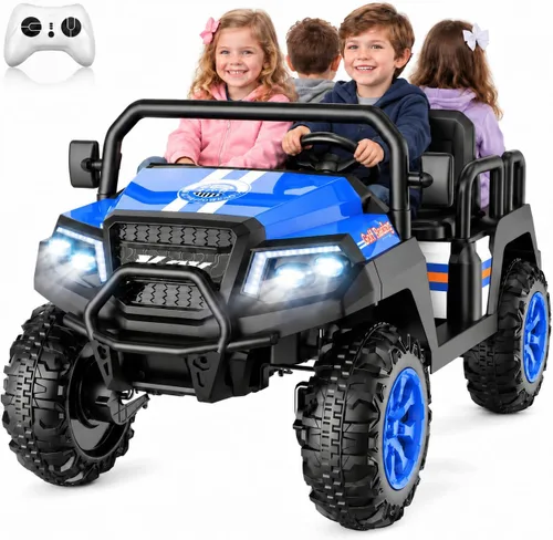 Vista 12 de [Usado] Coche eléctrico de 24 V para niños, automóvil de 4 plazas para niños de 3 a 8 años, color aguamarina