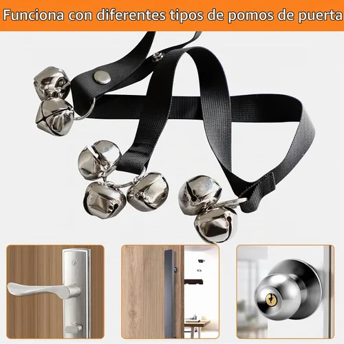 Vista 4 de 2 paquetes de timbres para perros, campanas ajustables de entrenamiento para perros, una manera conveniente de entrenar a tu cachorro-7 timbres