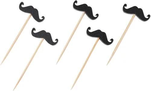 Vista 7 de Restaurantware Brochetas de cóctel de 2.7 pulgadas, 100 palillos de dientes para fiesta de cumpleaños, puntiagudos, resistentes, de bambú negro