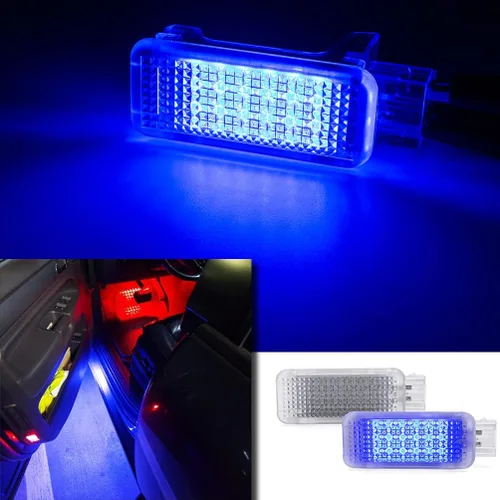 Vista 5 de Golf GTI MK5 MK6 Luces de Proyector de Cortesía Led para Puerta de VW Touareg Tigvan Eos Passat B5 B6 CC Golf 4/5/6 Sharan Beetle Luz Azul LED