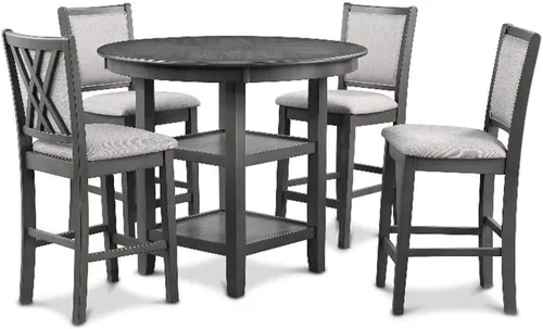 Vista 17 de New Classic Furniture Amy - Juego de mesa de comedor de 5 piezas, color marrón cereza