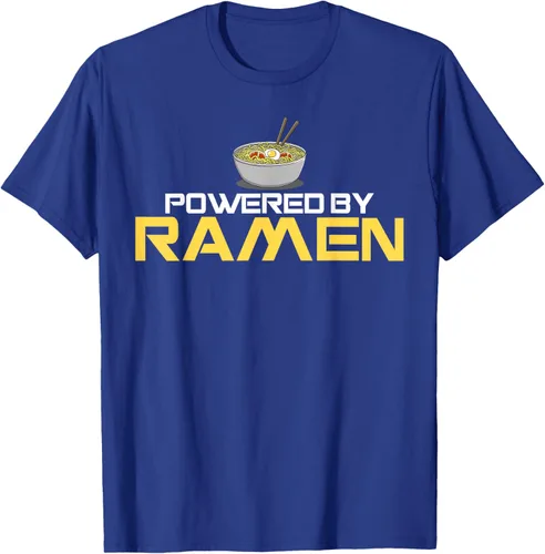 Vista 18 de Camiseta de fideos de anime japoneses Powered By Ramen, Negro, S