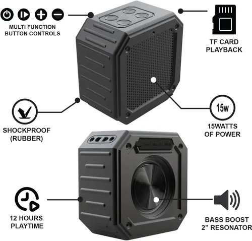Vista 6 de BIRDIE79 Paquete de 2 altavoces Bluetooth para carrito de golf Estéreo de 30 W Montaje magnético IPX7 impermeable Resistente y a prueba