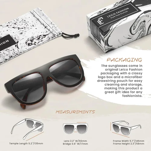 Vista 31 de Gafas de sol de gran tamaño con parte superior plana para mujer, diseño cuadrado grande, retro, gafas de sol