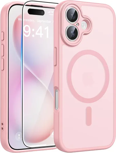 Vista 352 de FNTCASE - Funda para iPhone 16 Pro: magnética, mate, translúcida, de grado militar, protectora contra caídas, resistente, fina, duradera y a prueba