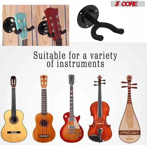 Vista 8 de 5 CORE Soporte de pared para guitarra, 3 piezas, para bajo acústico eléctrico clásico para estudio en casa